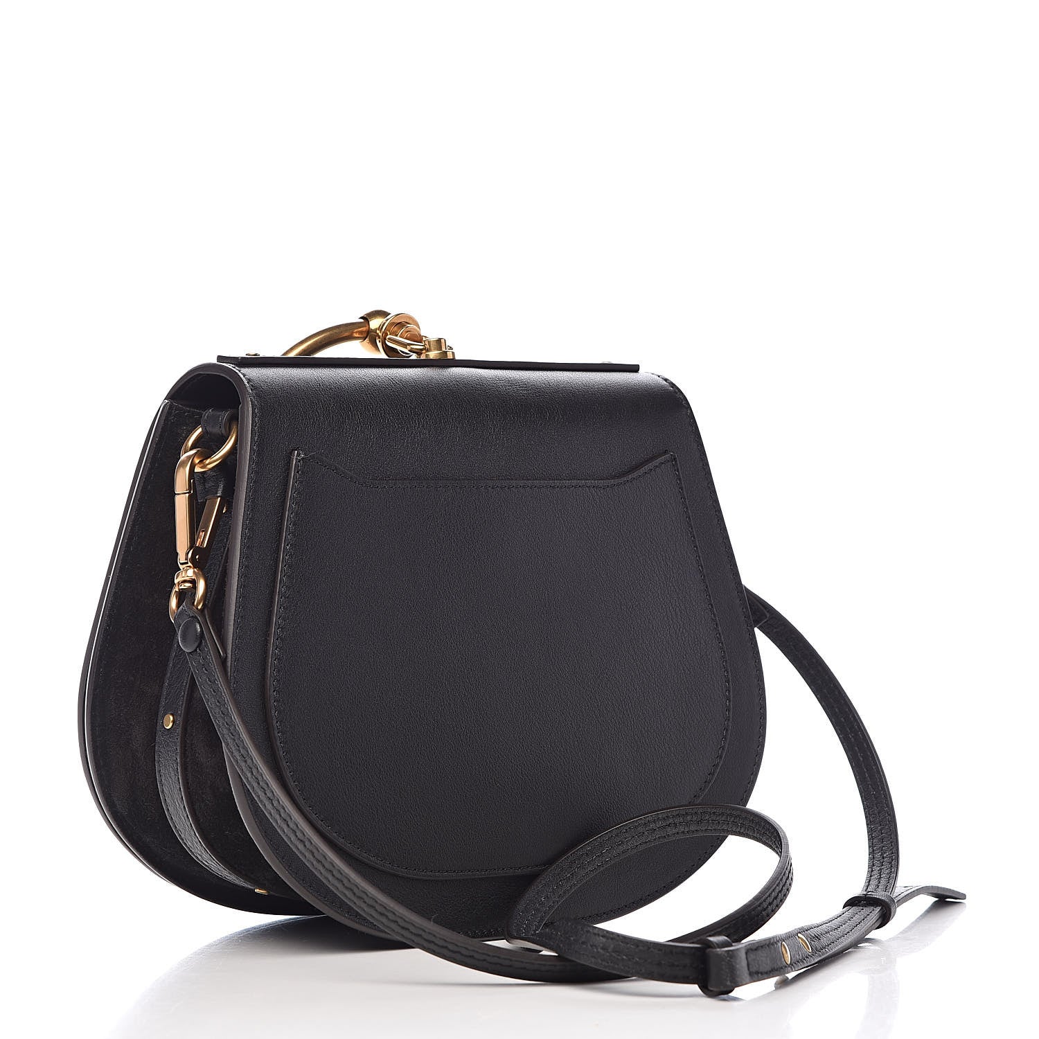 Chloe Calfskin Suede Medium Nile Bracelet Bag Black 3 of 12
