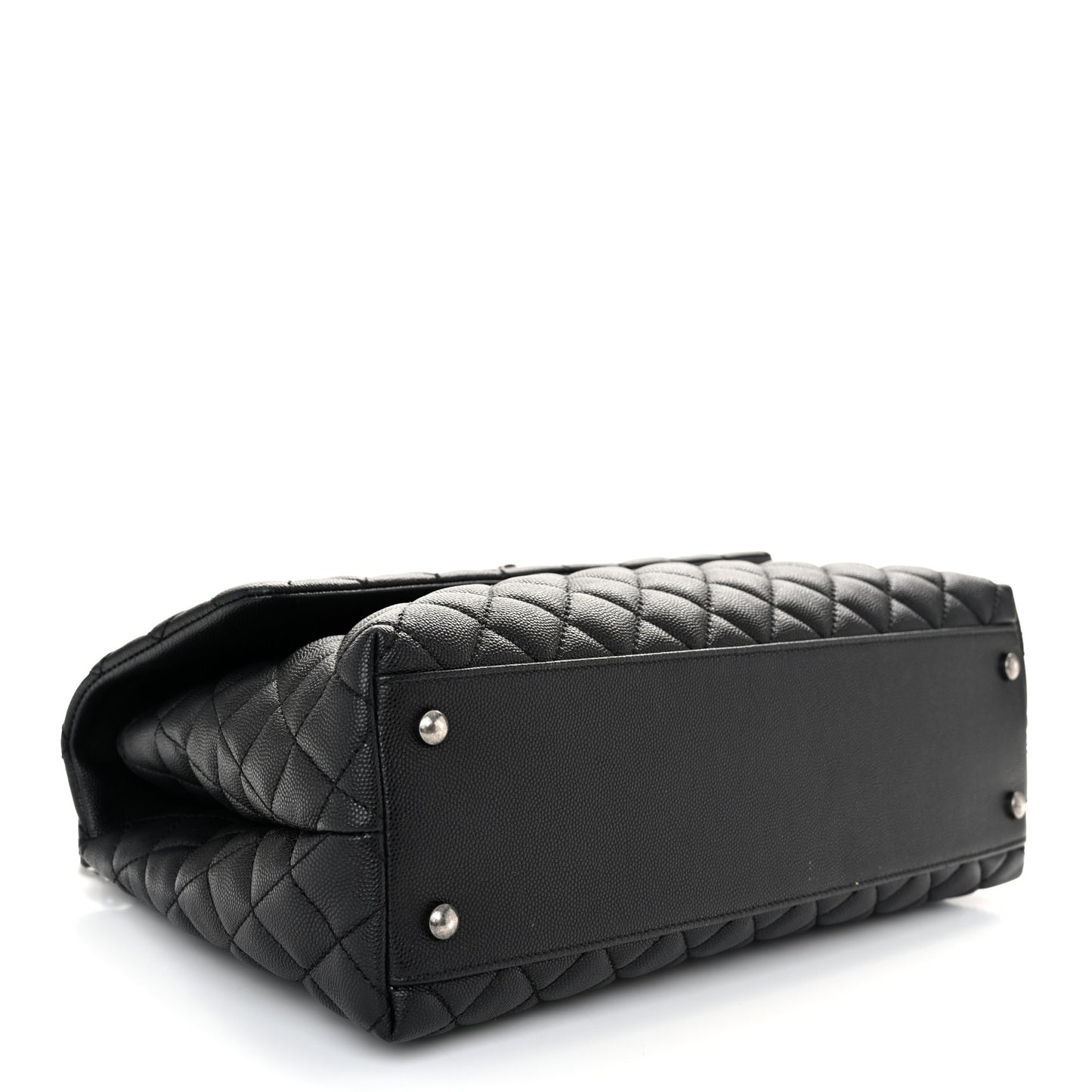 Caviar Quilted Medium Coco Handle Flap Black