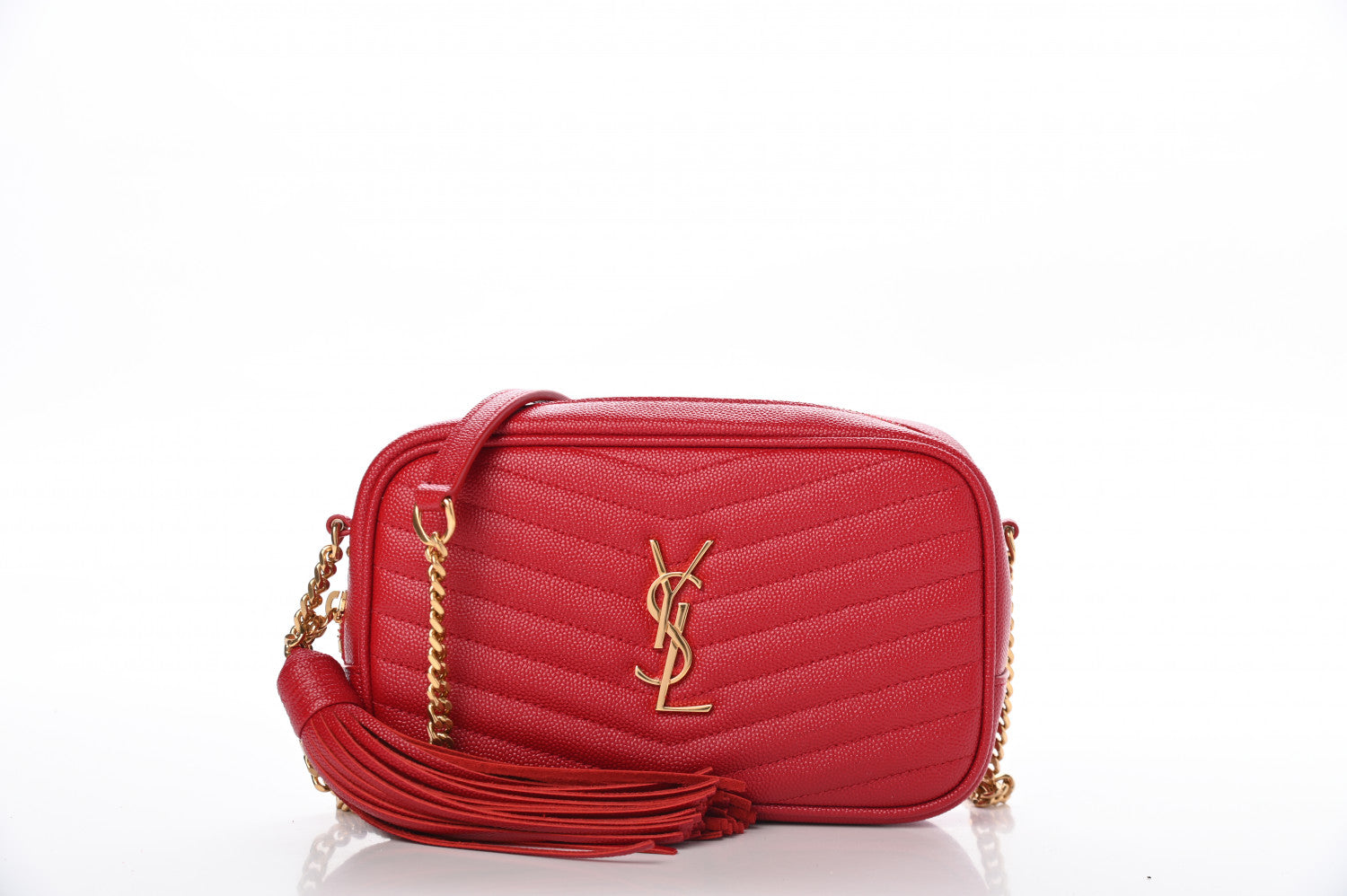 Saint Laurent Grain De Poudre Matelasse Monogram Mini Lou Camera Bag Eros Red 1 of 10