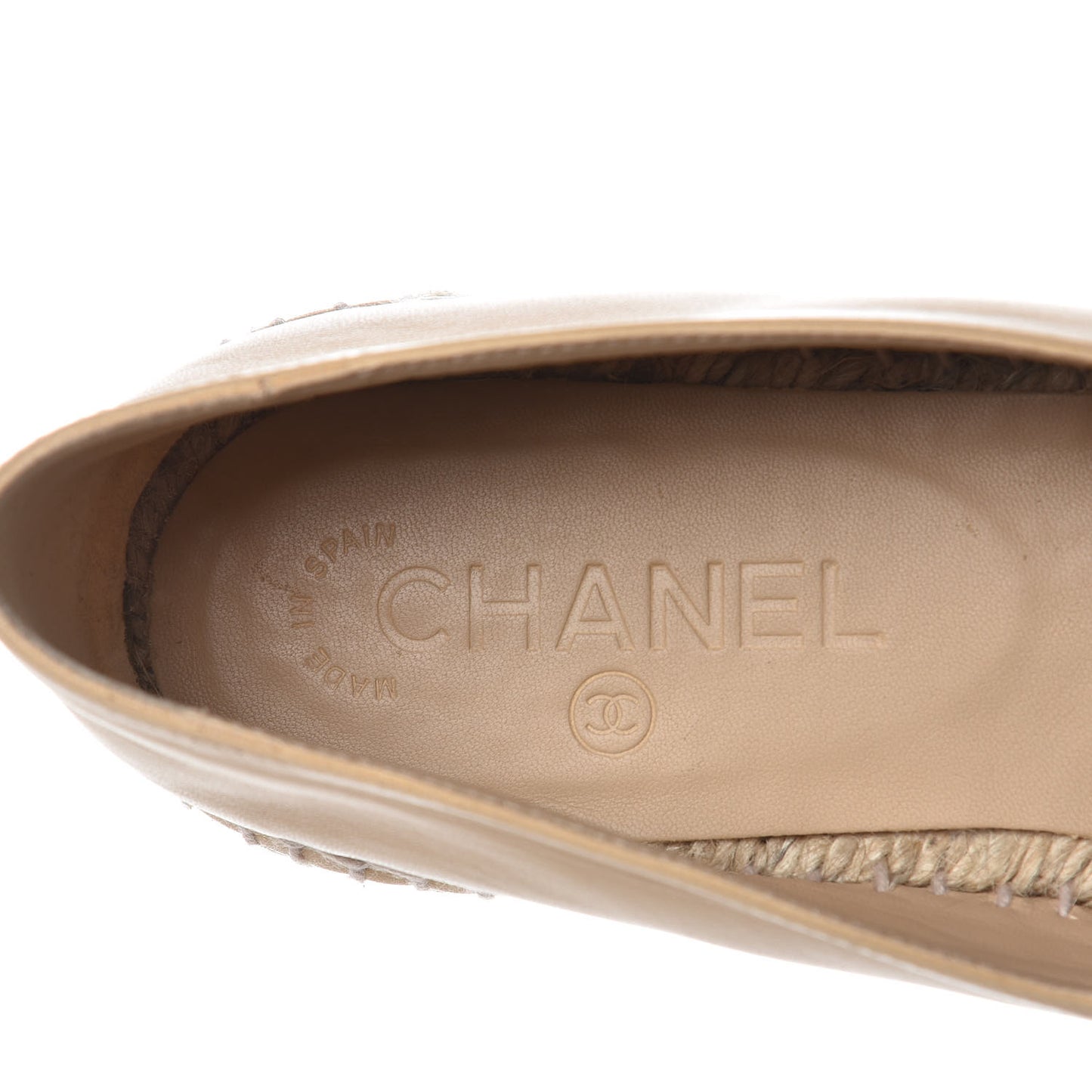 Lambskin CC Espadrilles 40 Beige Black