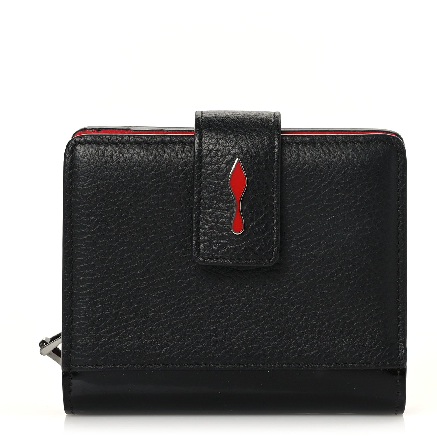Christian Louboutin Calfskin Patent Mini Paloma Wallet Black 1 of 7