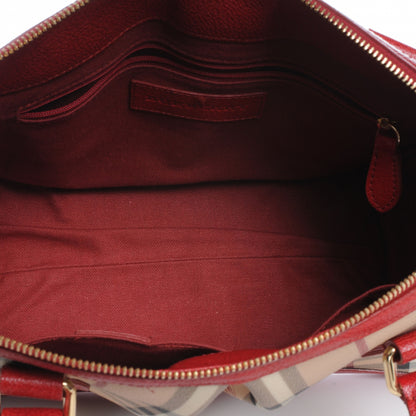 Burberry Haymarket Check Pilgrim Tote Red 5 of 10