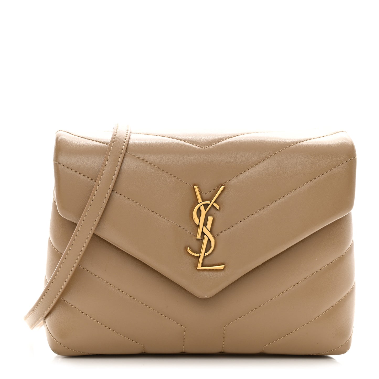 Calfskin Y Quilted Monogram Toy Loulou Crossbody Bag Latte