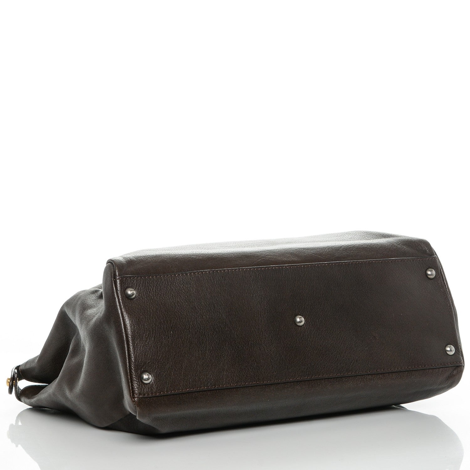 Fendi Goatskin Large Peekaboo Iconic Satchel Moro Grigio 4 of 7