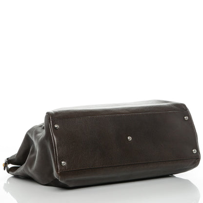 Fendi Goatskin Large Peekaboo Iconic Satchel Moro Grigio 4 of 7