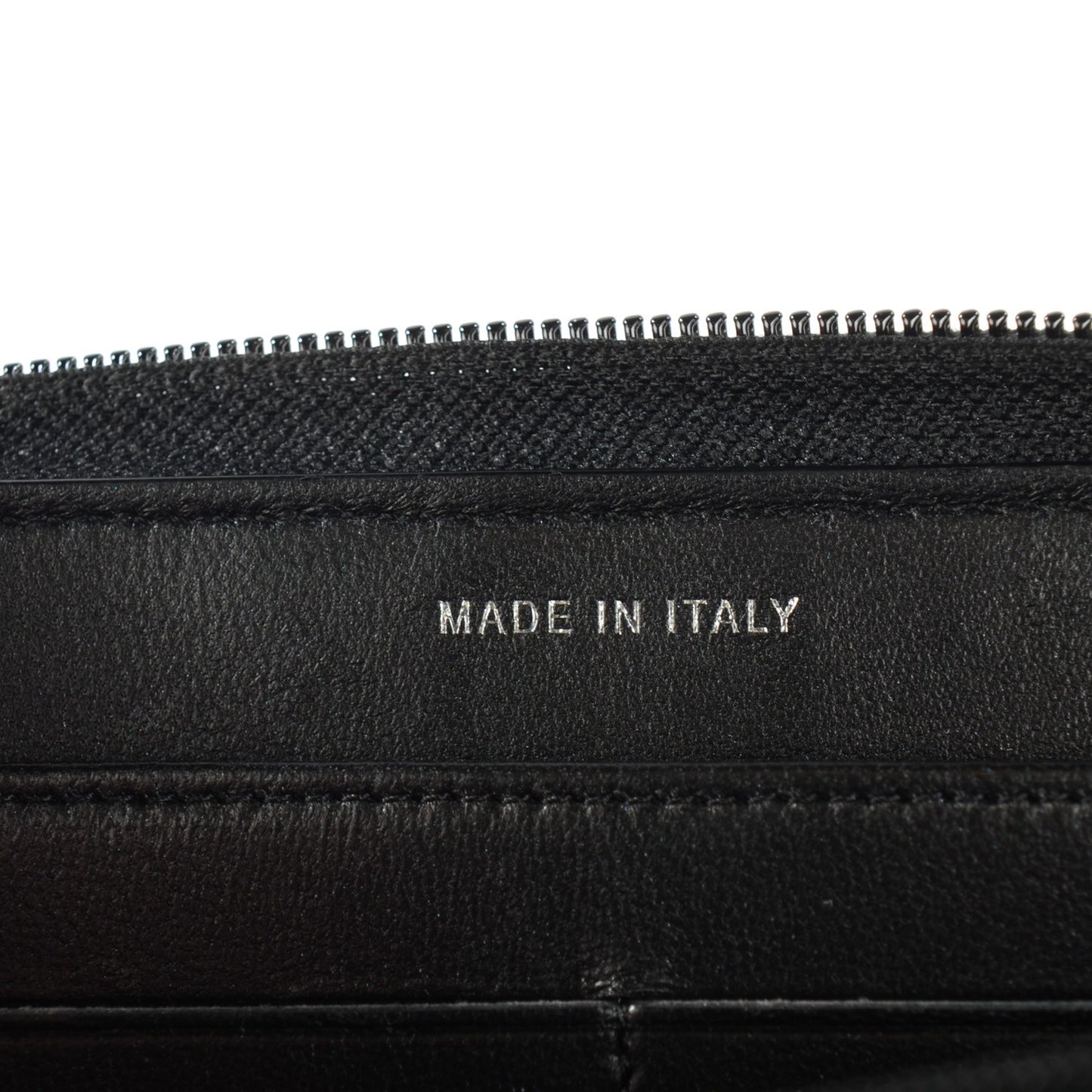 Patent Quilted Boy Zip Around Wallet Black