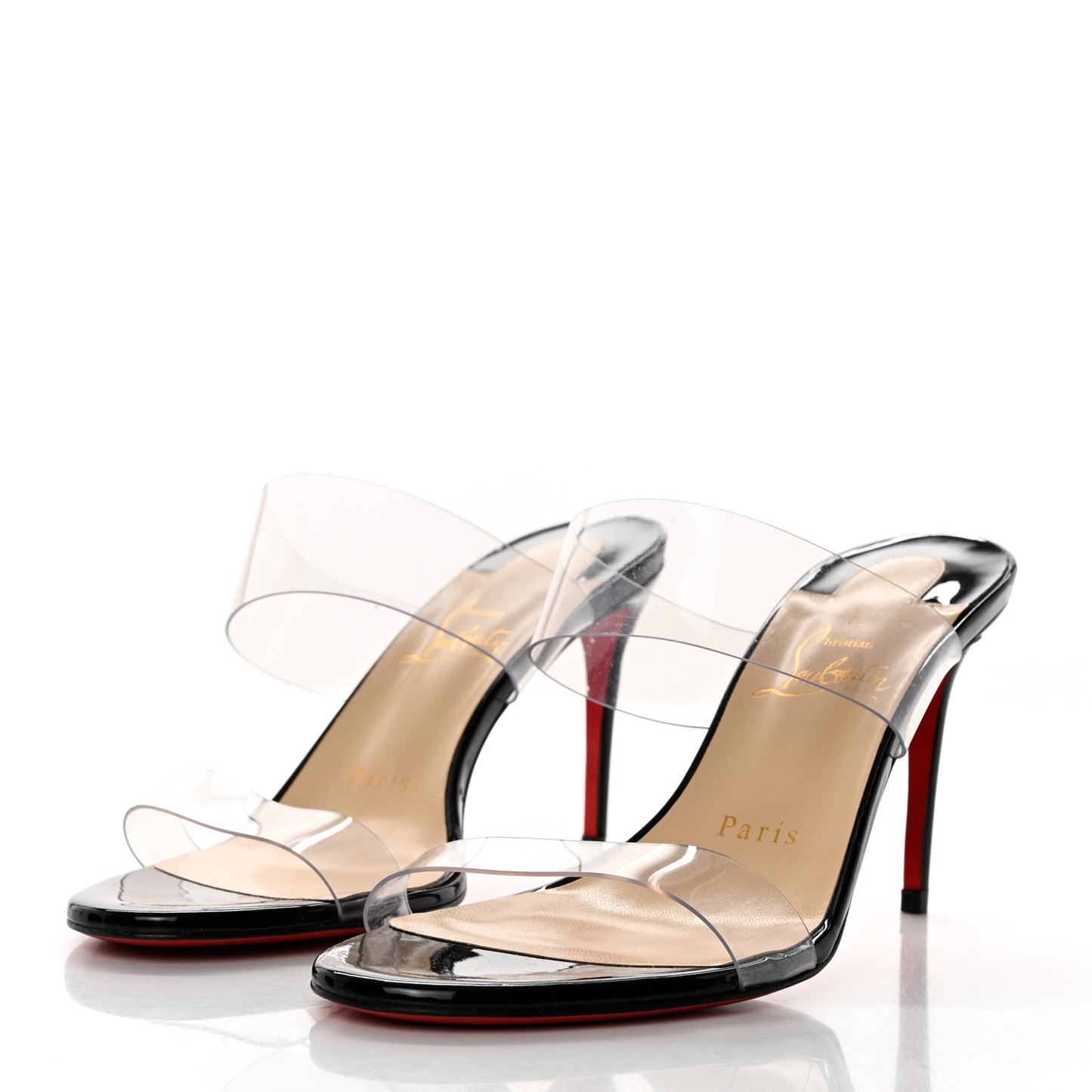 Patent PVC Just Nothing 85 Slide Sandals 38 Black