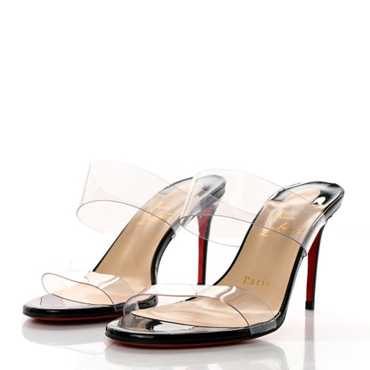 Christian Louboutin Patent PVC Just Nothing 85 Slide Sandals 38 Black 3 of 8