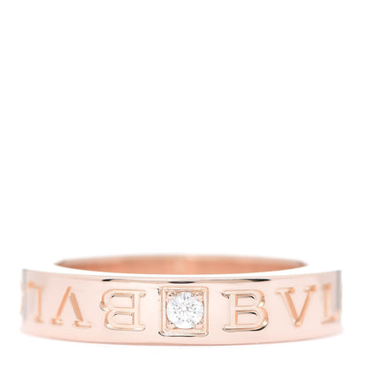 Bulgari 18K Rose Gold Diamond B.Zero1 Essential Band Ring 50 5.25 1 of 5