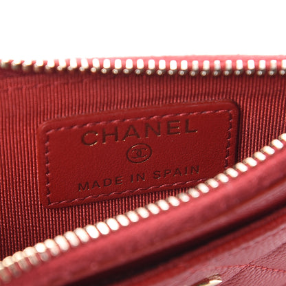 Chanel Caviar Quilted CC Zip Card Holder Red 5 of 6