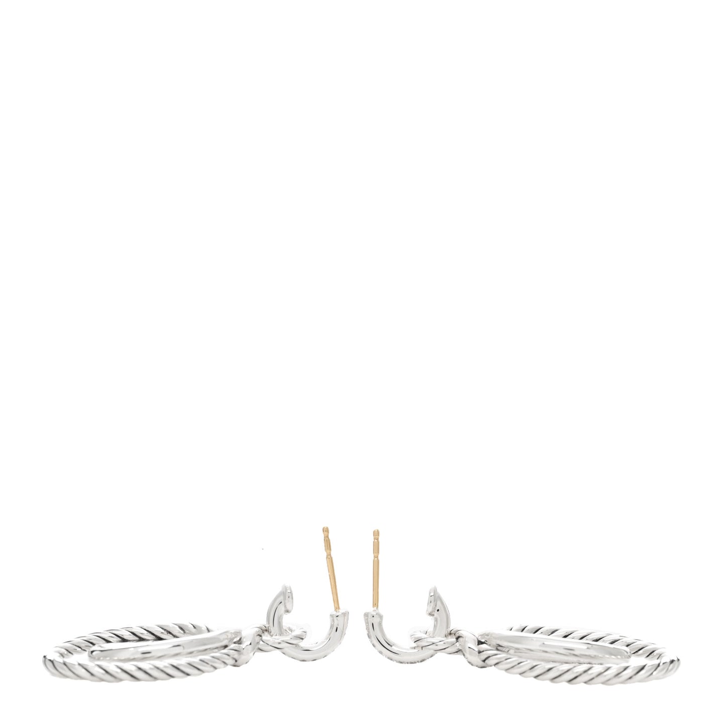 Sterling Silver Diamond 35mm Continuance Drop Earrings