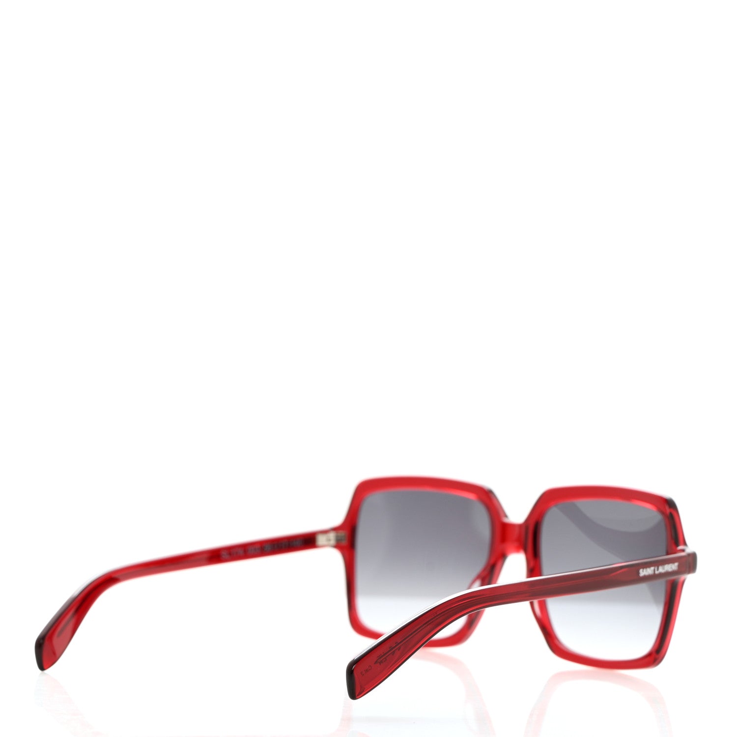 Saint Laurent Acetate Square Sunglasses Red 4 of 8