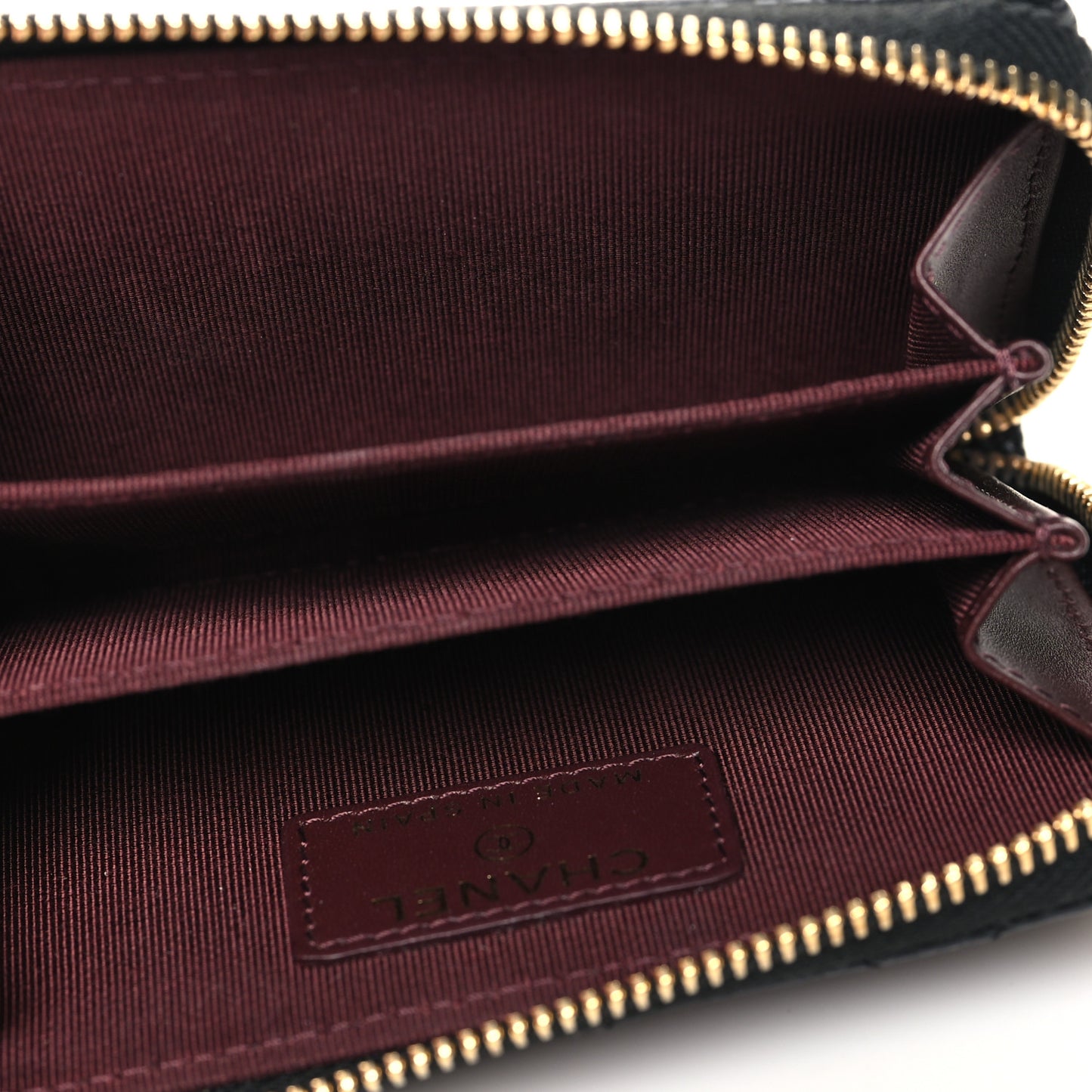 Caviar Quilted Zip Coin Purse Black