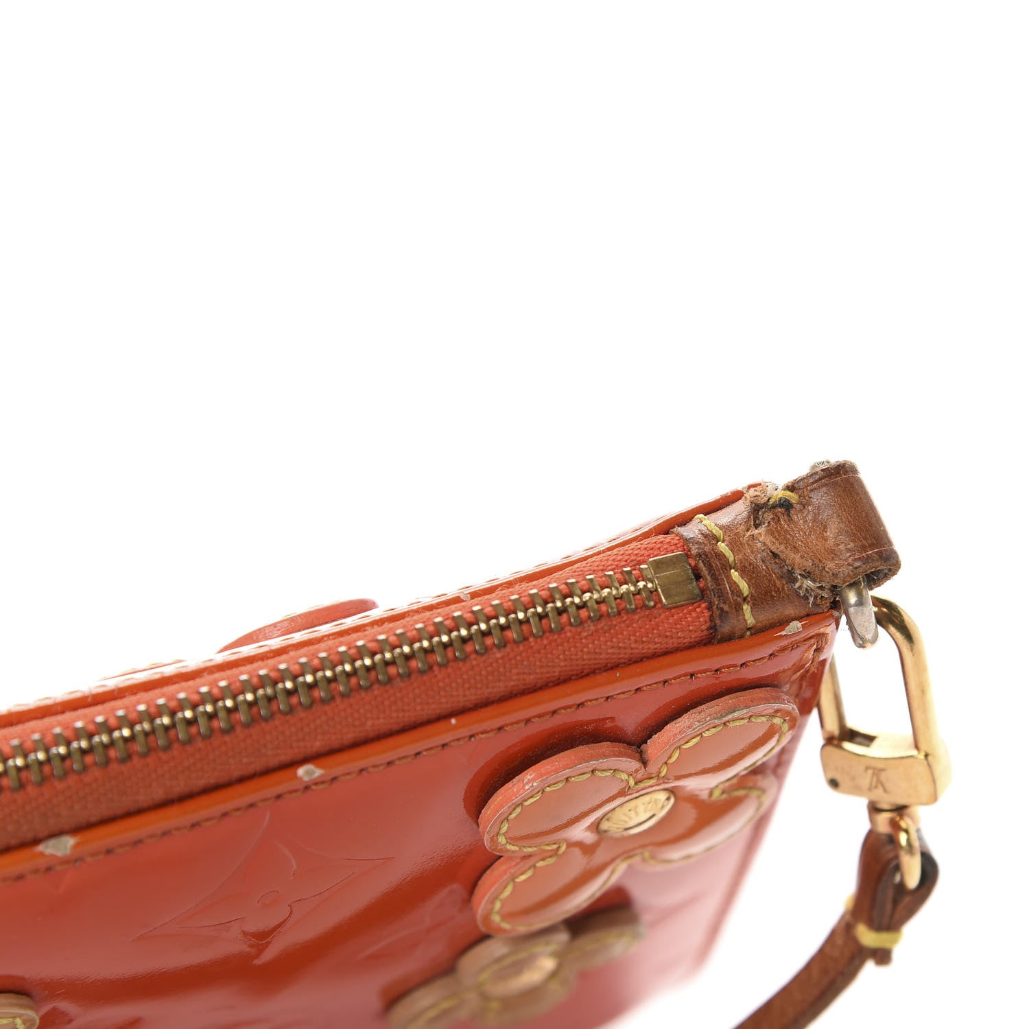 Louis Vuitton Vernis Lexington Fleurs Pochette Orange 9 of 14
