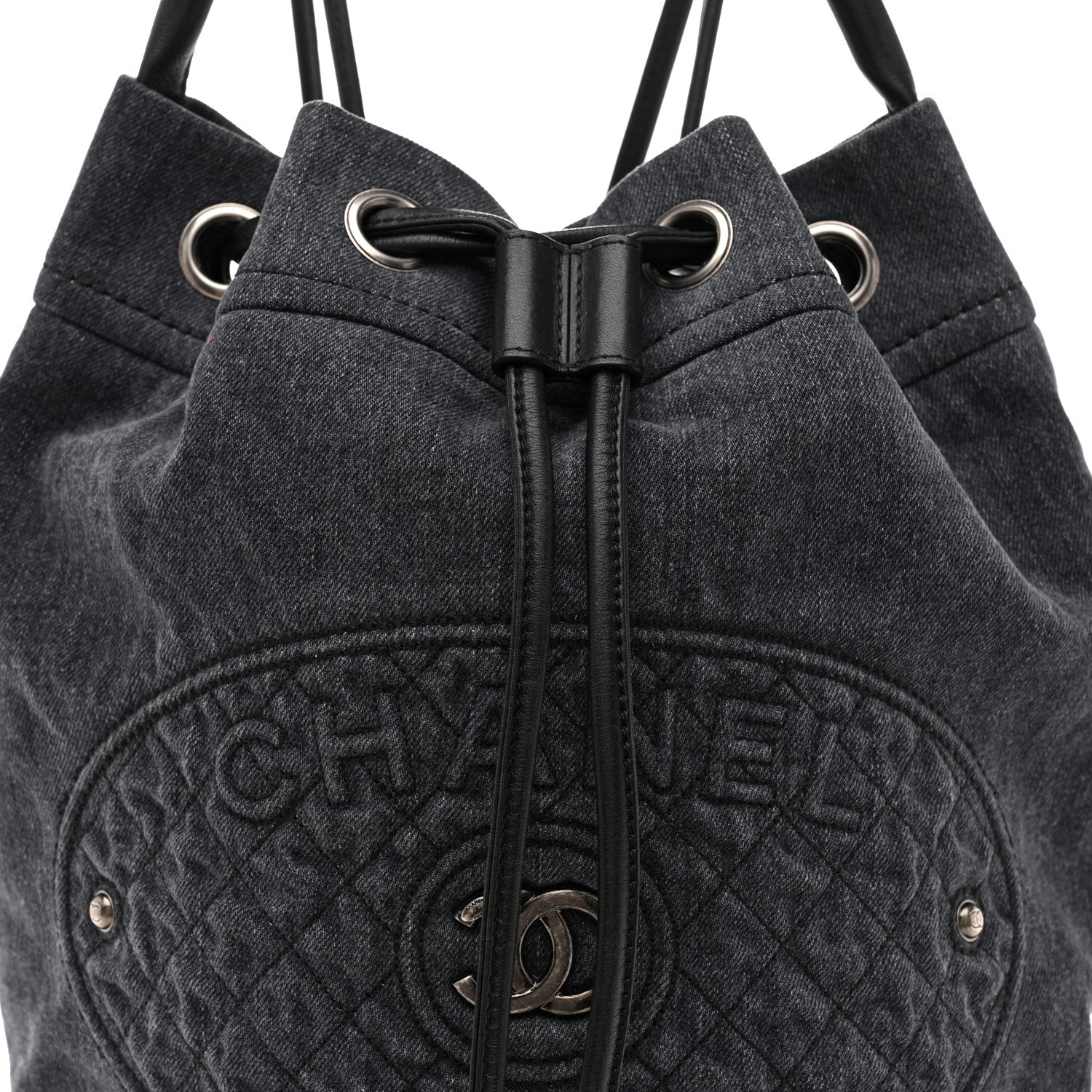 Chanel Denim Drawstring Backpack Blue 8 of 12