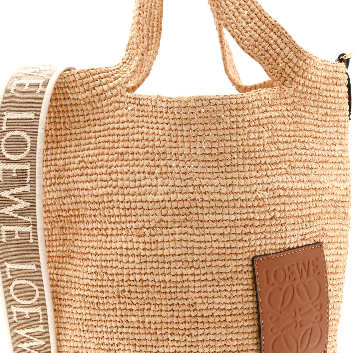 Raffia Mini Slit Tote Bag Natural Tan