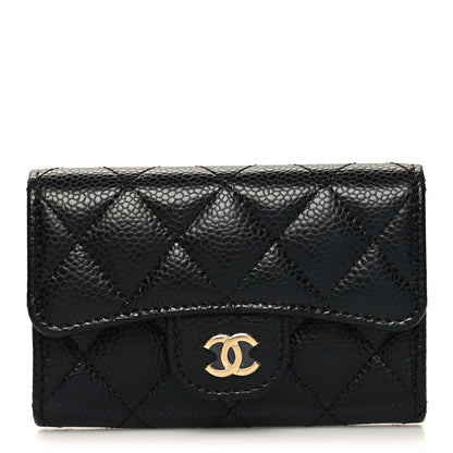 Chanel Caviar Quilted Flap Card Holder Wallet Black 1 of 10