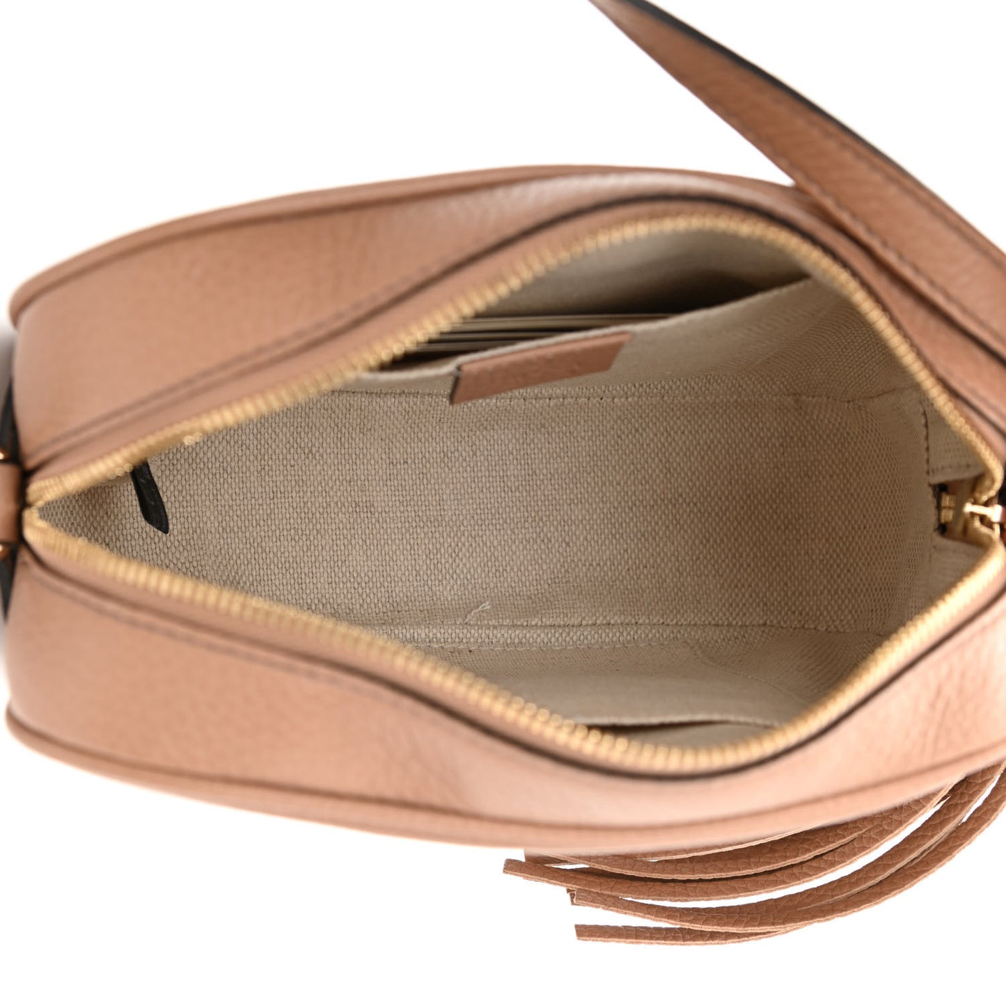 Pebbled Calfskin Small Soho Disco Bag Rose Beige