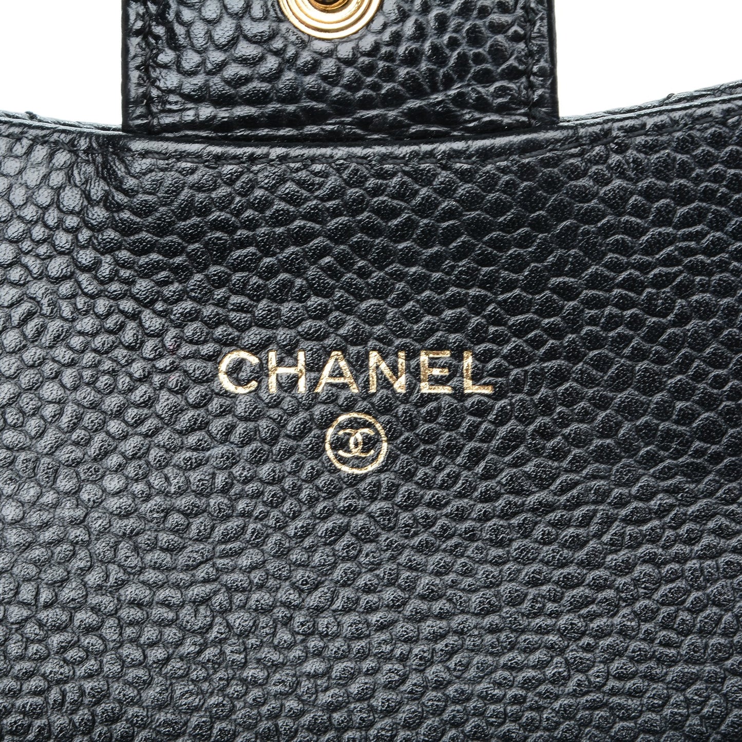 Caviar Quilted Flap Card Holder Black
