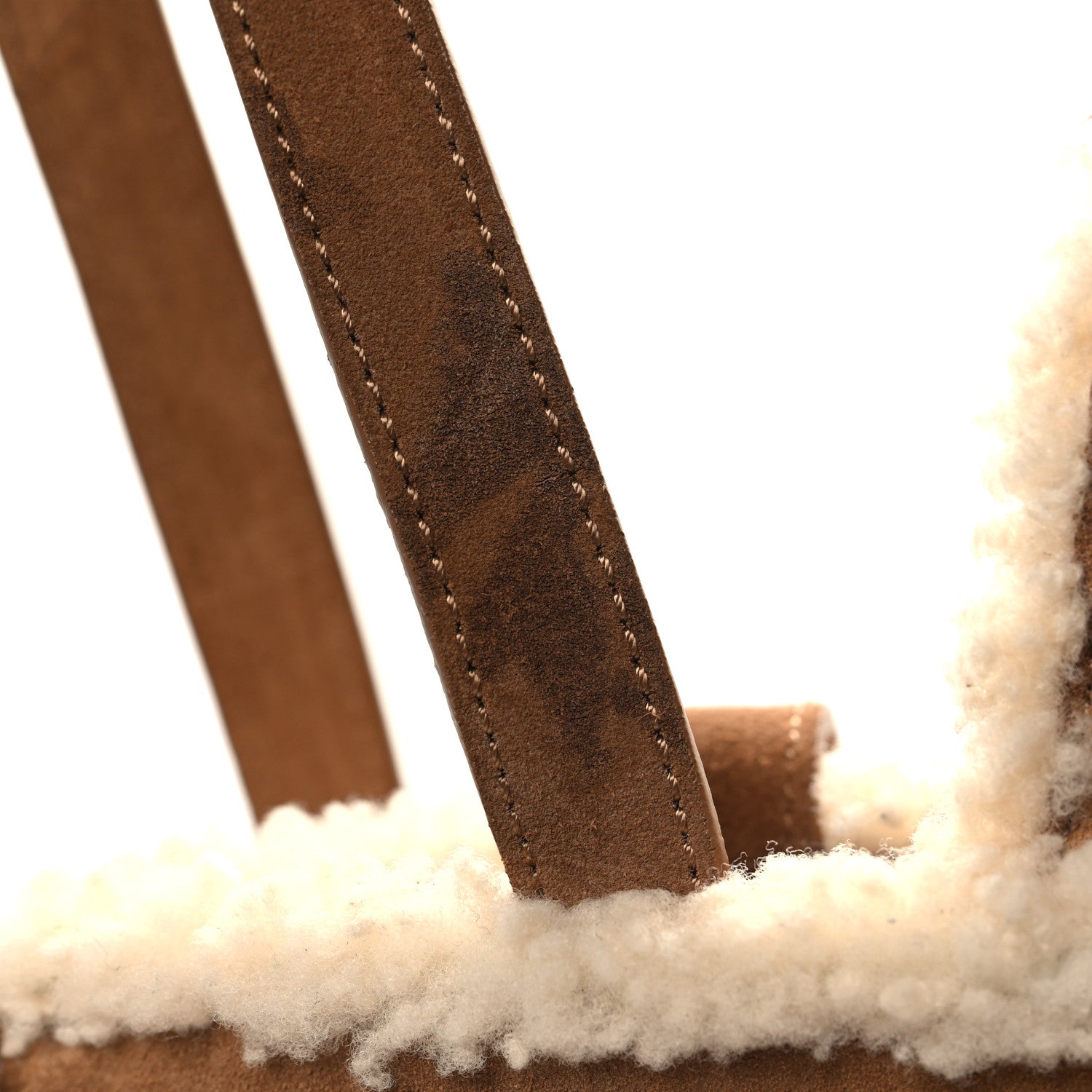 Telfar X UGG Suede Shearling Medium Shopping Bag Chestnut 10 of 12