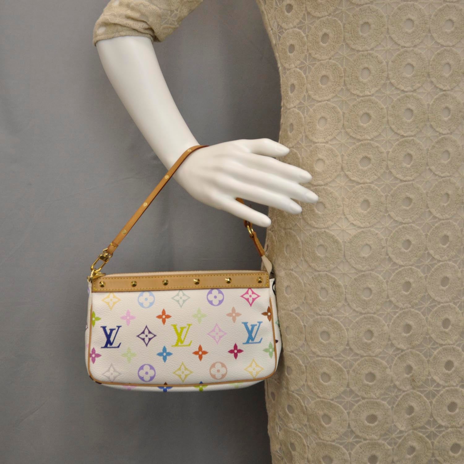Louis Vuitton Monogram Multicolor Pochette Accessories White 7 of 10