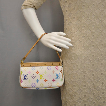 Louis Vuitton Monogram Multicolor Pochette Accessories White 7 of 10
