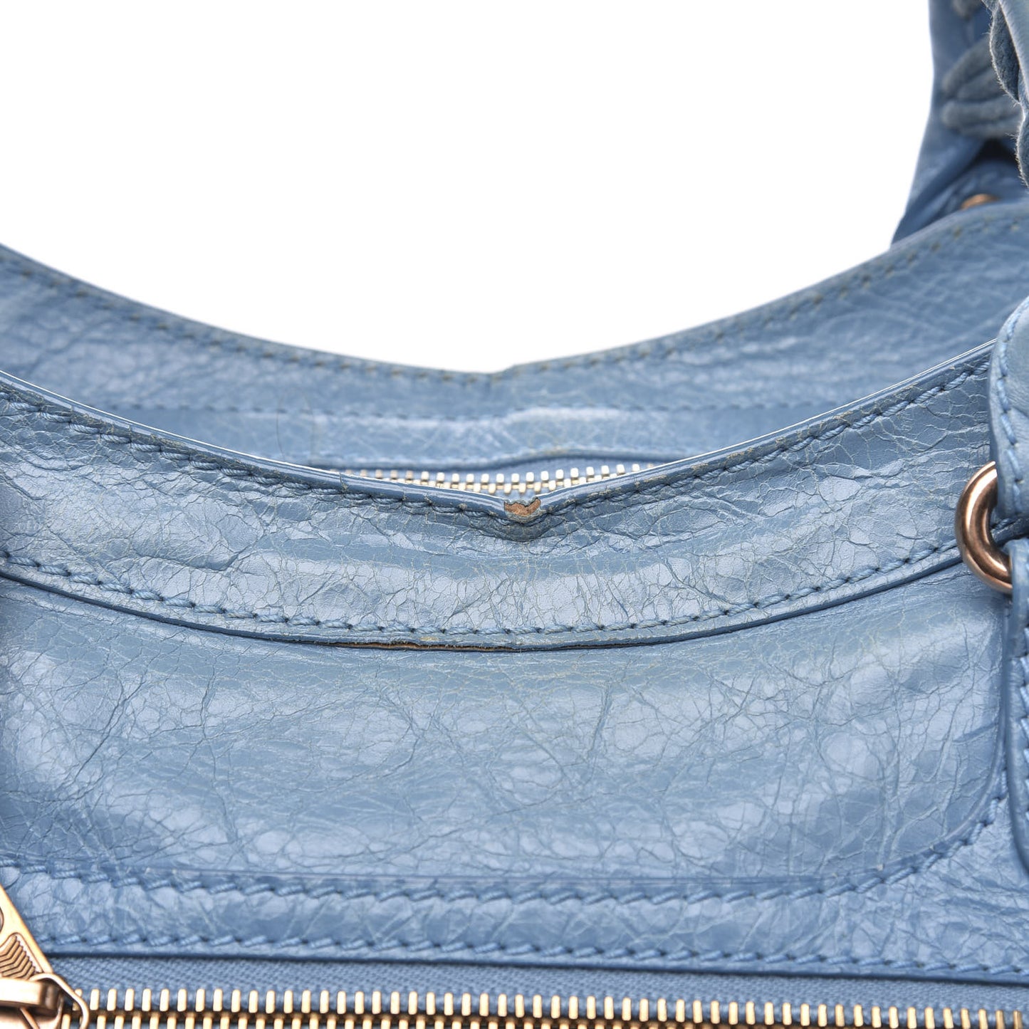 Agneau Giant 12 Rose Gold Hardware City Bleu Indigo