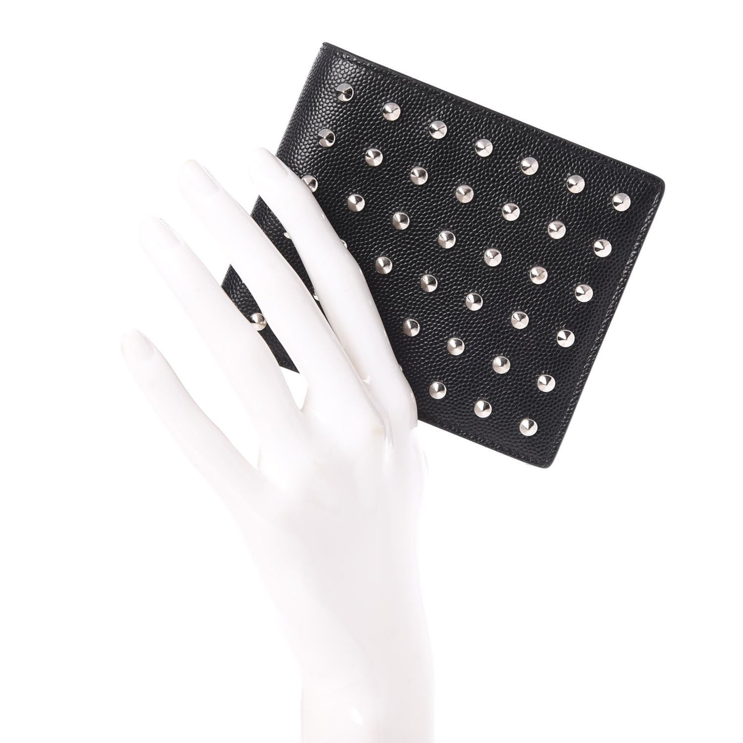 Grain De Poudre Studded Bi-Fold Wallet Black
