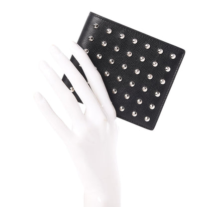 Saint Laurent Grain De Poudre Studded Bi-Fold Wallet Black 2 of 7