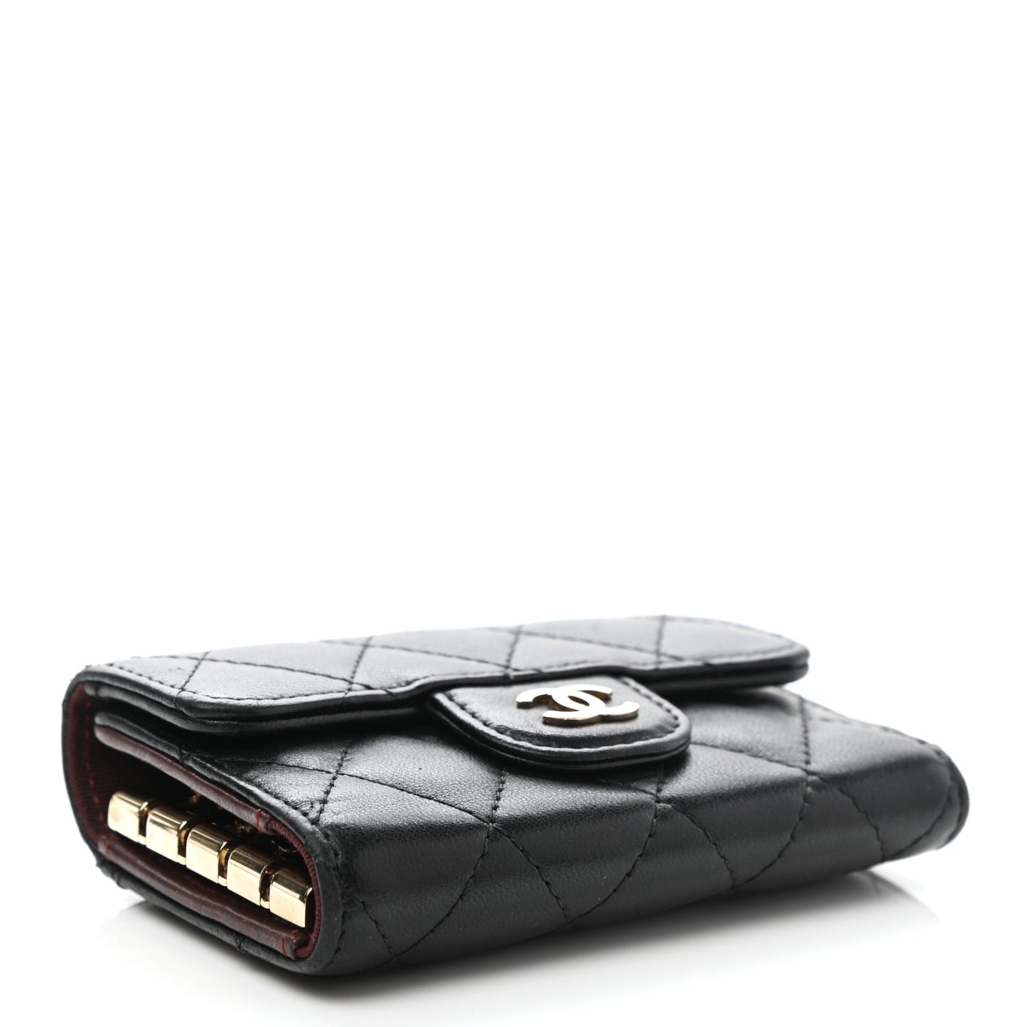 Lambskin Quilted 4 Key Holder Black