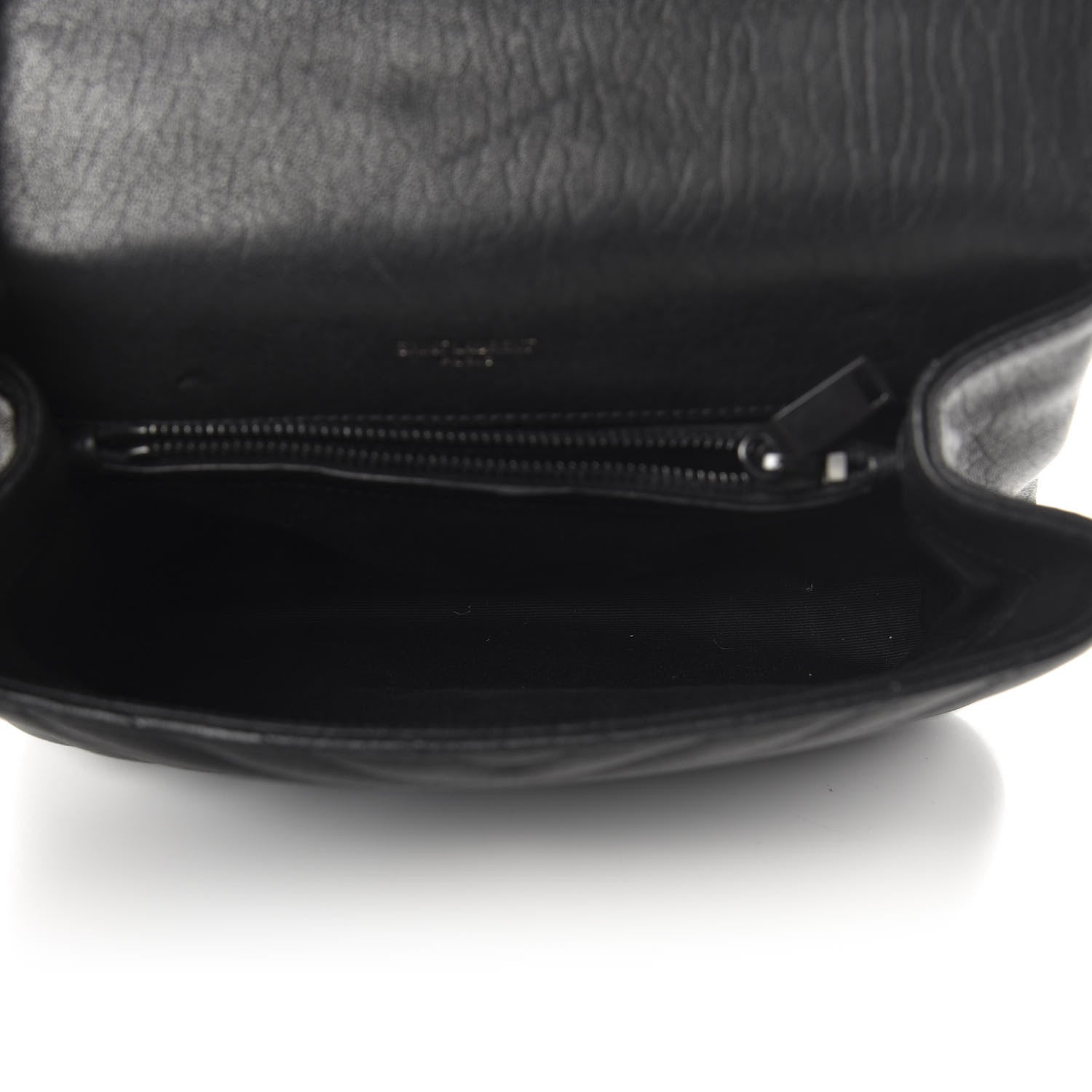 Saint Laurent Sheepskin Matelasse Chevron Monogram Monochrome Medium College Bag Black 5 of 10