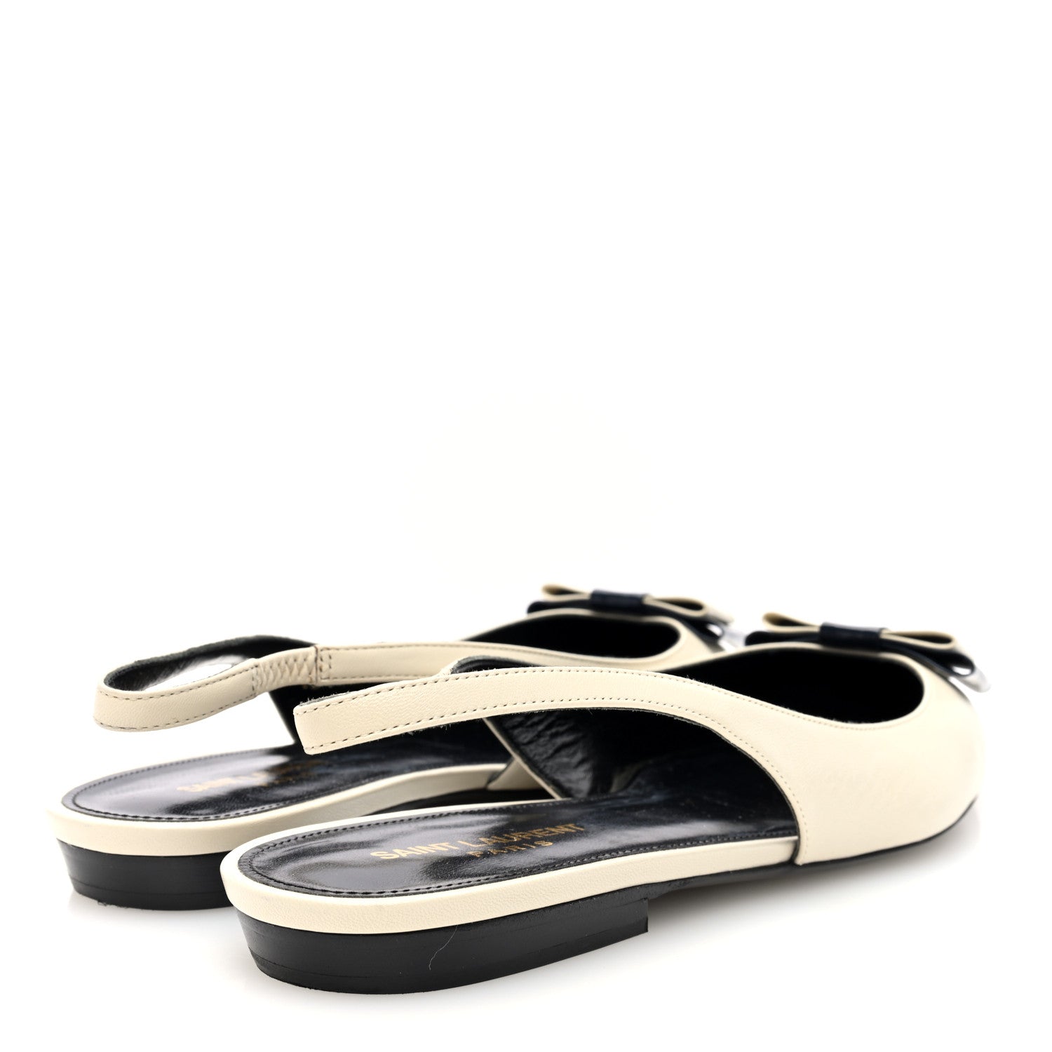 Saint Laurent Belfagor Anais Slingback Flats 39 Navy Pearl 4 of 8