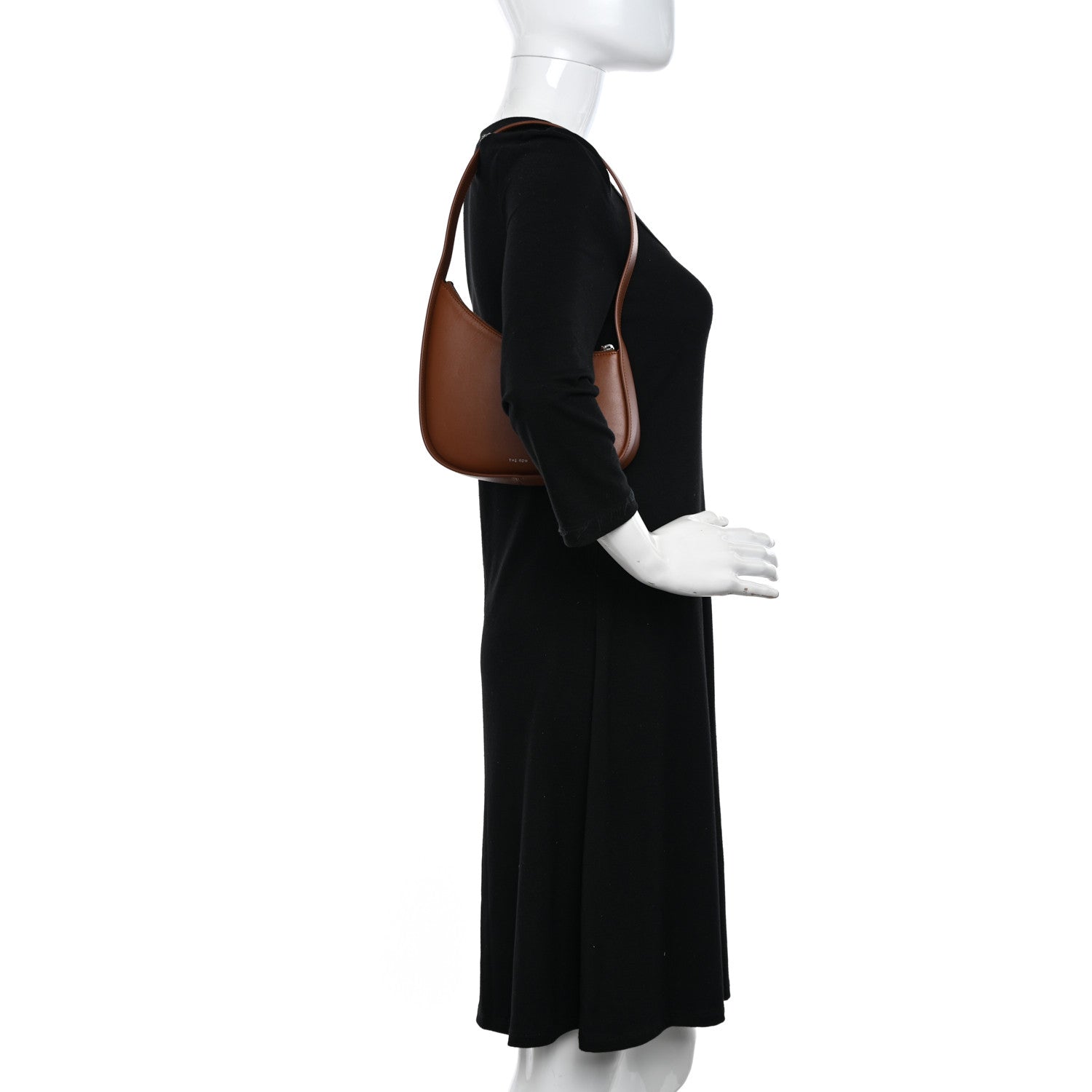 The Row Smooth Calfskin Half Moon Shoulder Bag Chestnut 2 of 9