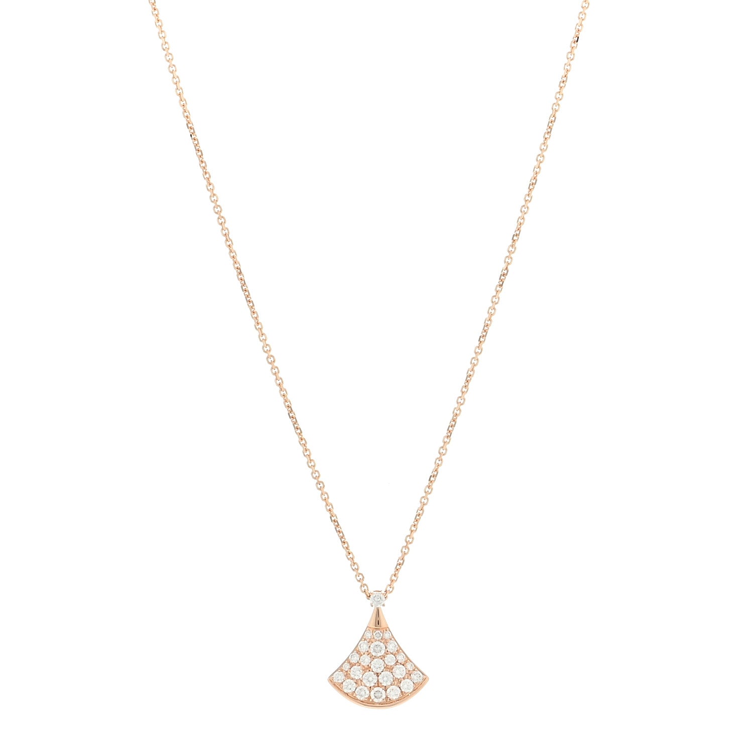 Bulgari 18K Rose Gold Diamond Divas' Dream Pave Pendant Necklace 1 of 5