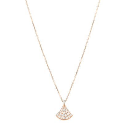 Bulgari 18K Rose Gold Diamond Divas' Dream Pave Pendant Necklace 1 of 5
