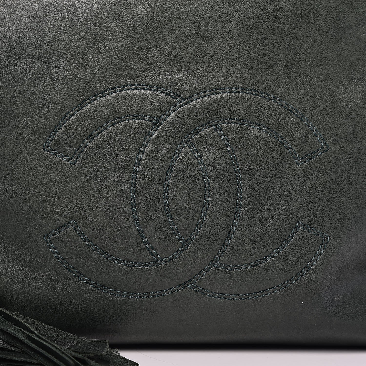 Chanel Lambskin CC Tassel Shoulder Bag Dark Green 12 of 12