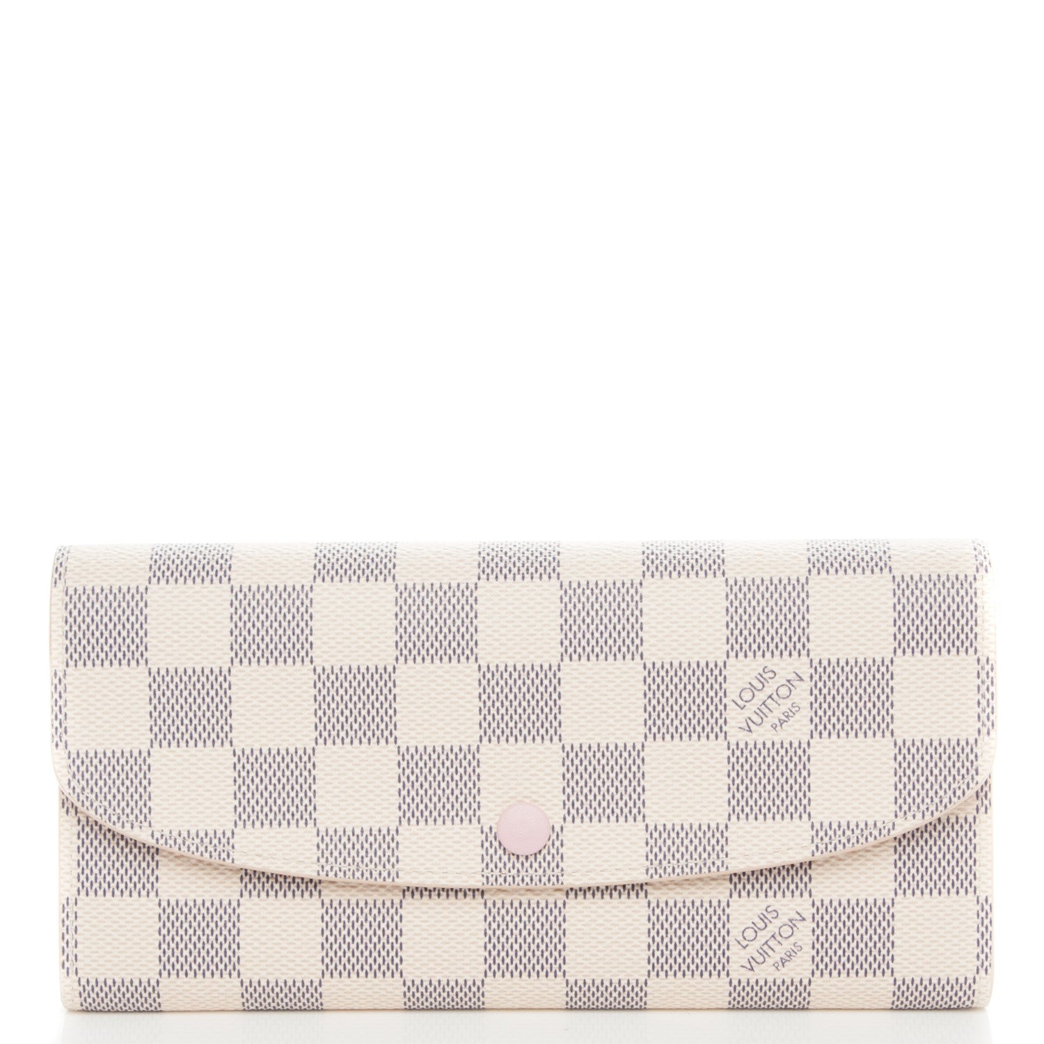 Louis Vuitton Damier Azur Emilie Wallet Rose Ballerine 1 of 9