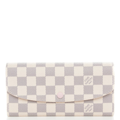 Louis Vuitton Damier Azur Emilie Wallet Rose Ballerine 1 of 9