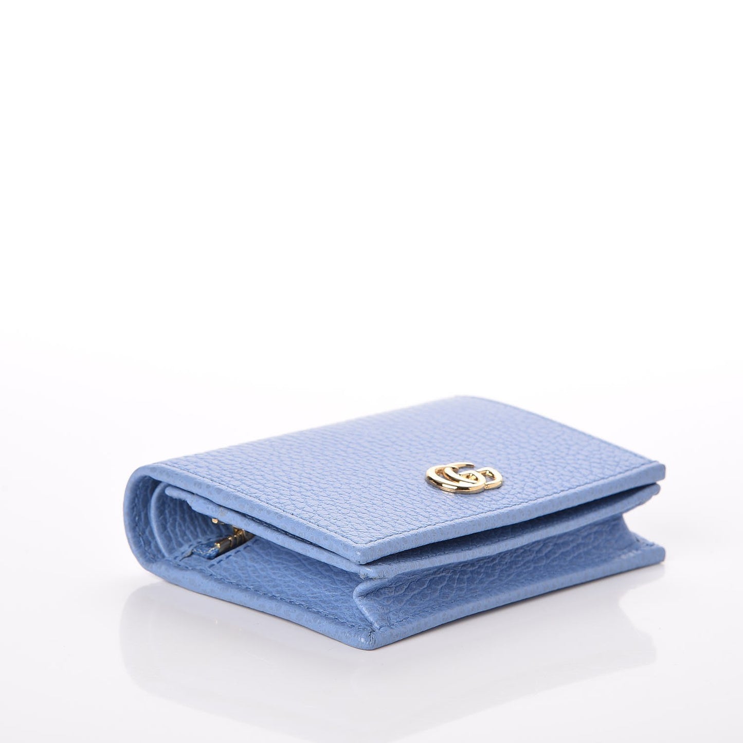 Dollar Calfskin GG Marmont Card Case Clear Sky Blue