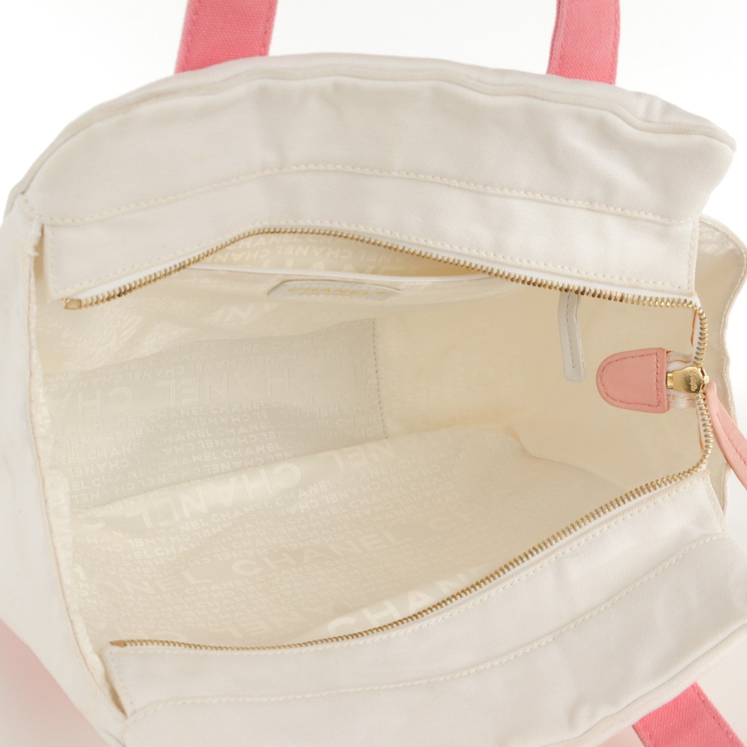 Chanel Canvas CC Handbag White Pink 5 of 7