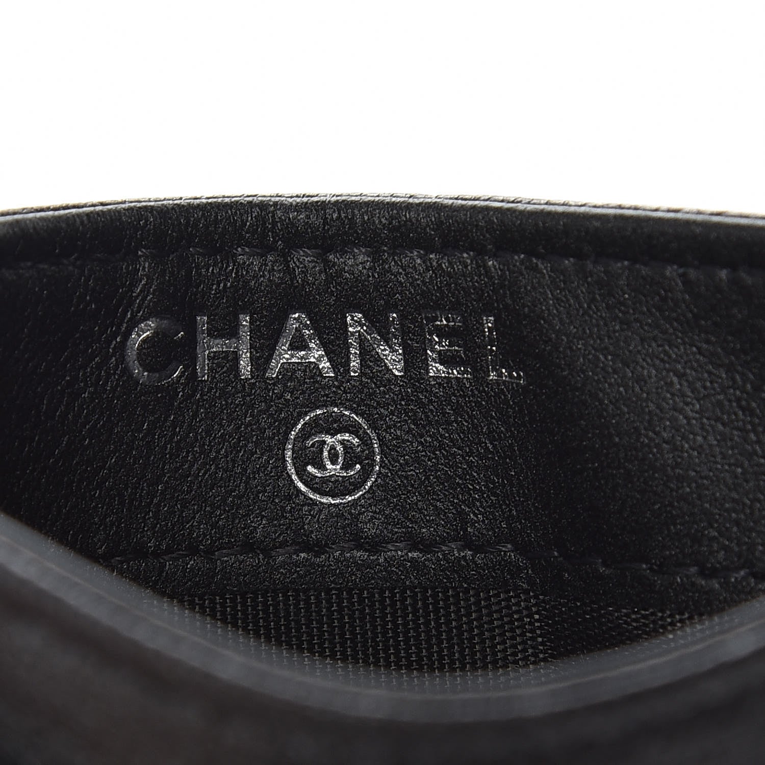 Chanel Goatskin Camellia Embossed Card Holder Grey 6 of 8