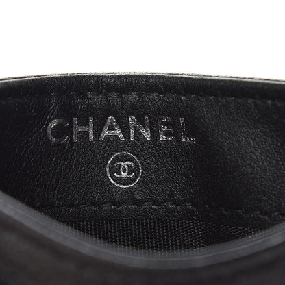 Chanel Goatskin Camellia Embossed Card Holder Grey 6 of 8