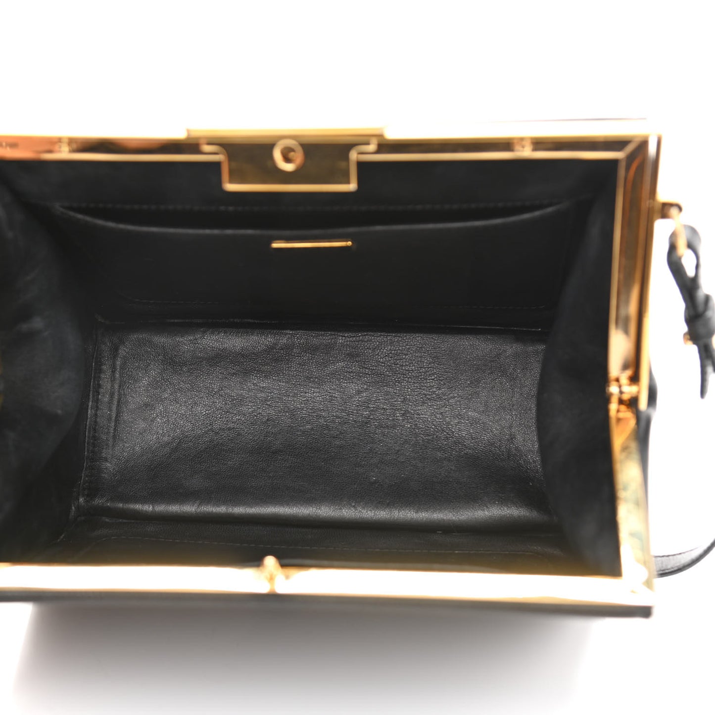Saffiano City Calfskin Light Frame Bag Black