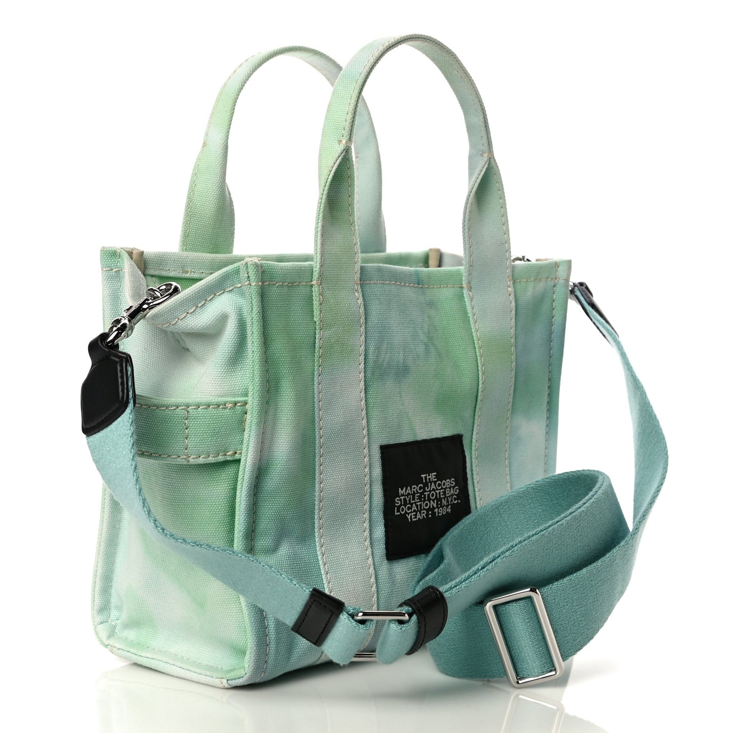 Cotton Canvas Tie Dye Small The Traveler Tote Bag Green