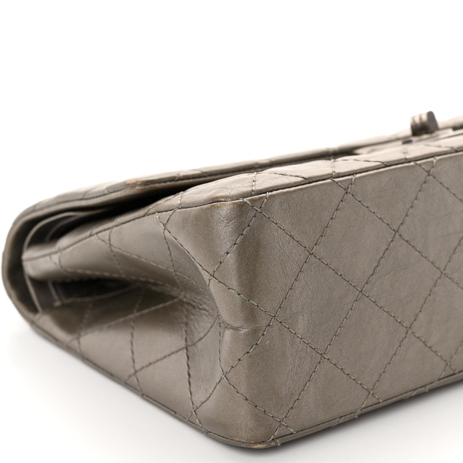 Chanel Metallic Aged Calfskin Quilted 2.55 Reissue 226 Flap Pewter 9 of 11