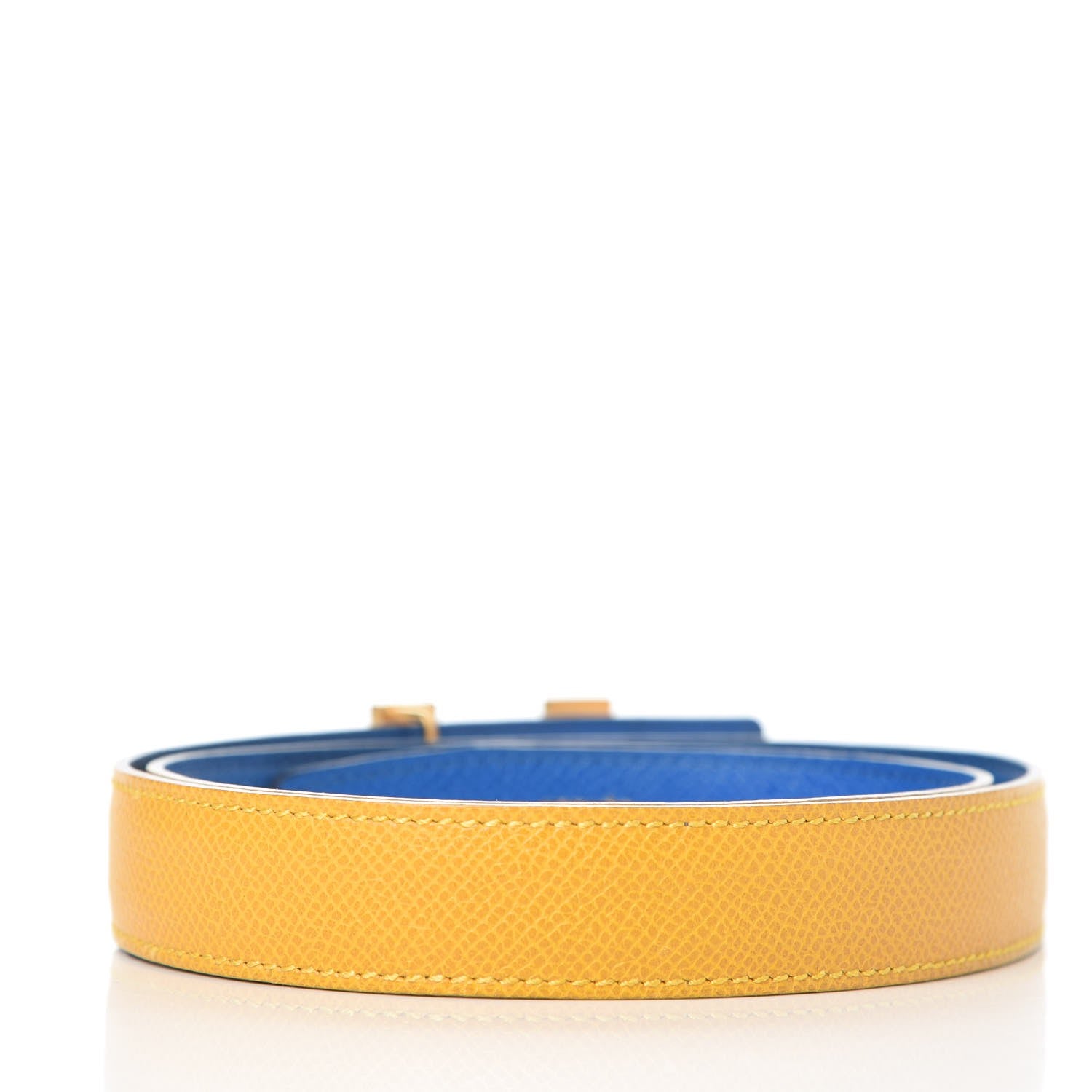 Hermes Courchevel 24mm Constance H Belt 70 Jaune Bleu France 3 of 7