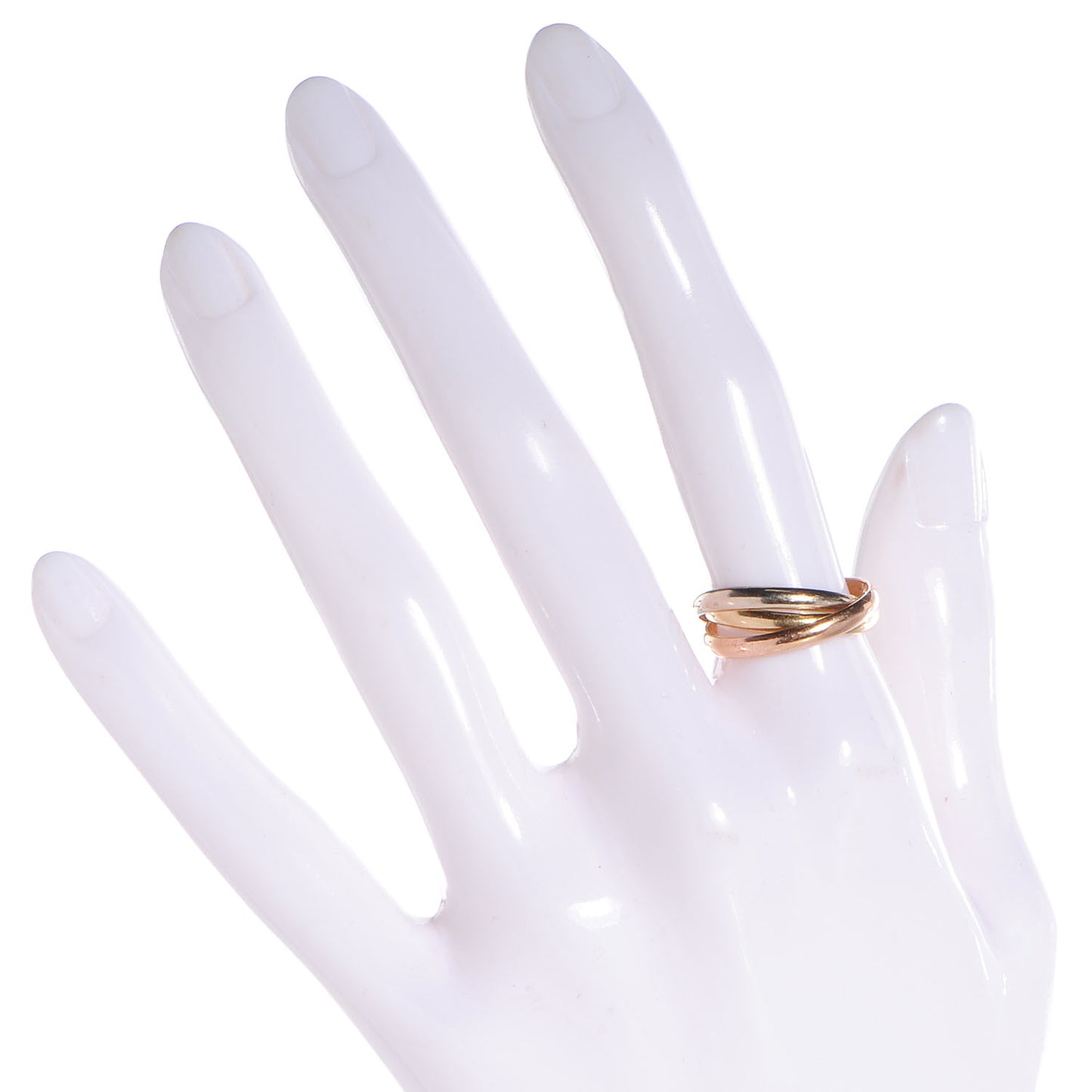 18k Pink Yellow White Gold Trinity Ring 53 US 6.25