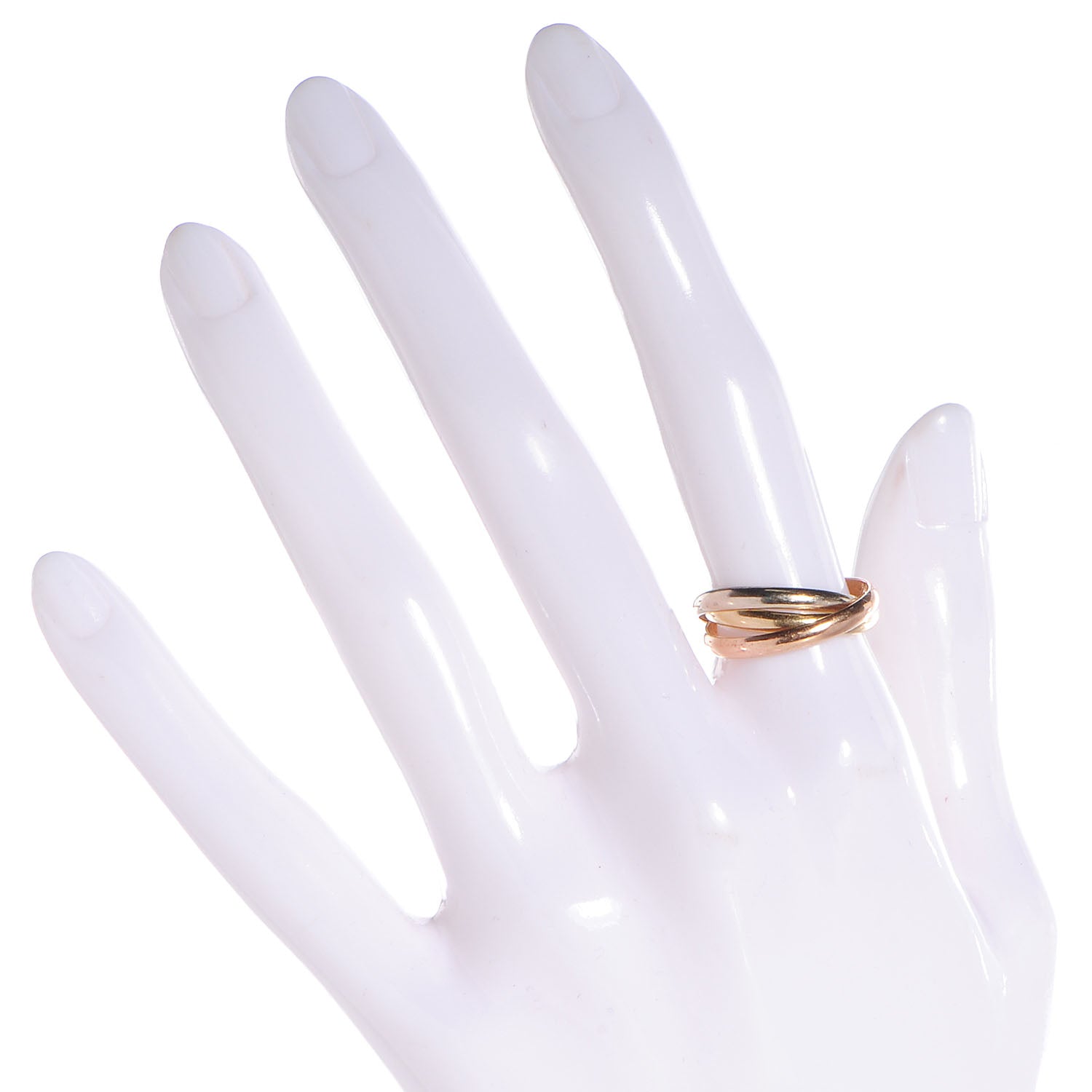 Cartier 18k Pink Yellow White Gold Trinity Ring 53 US 6.25 2 of 6