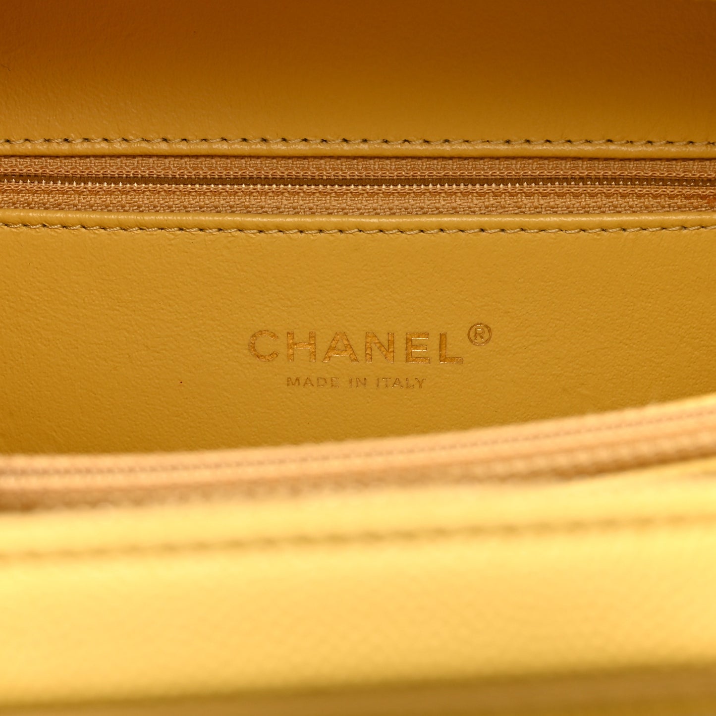 Caviar Quilted Medium CC Filigree Vanity Case Yellow