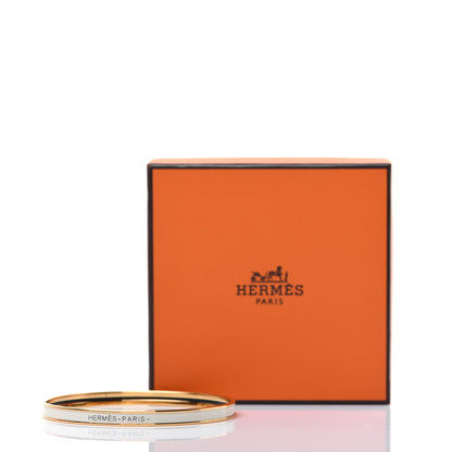 Hermes Enamel Printed Extra Narrow Bracelet 65 White 6 of 6